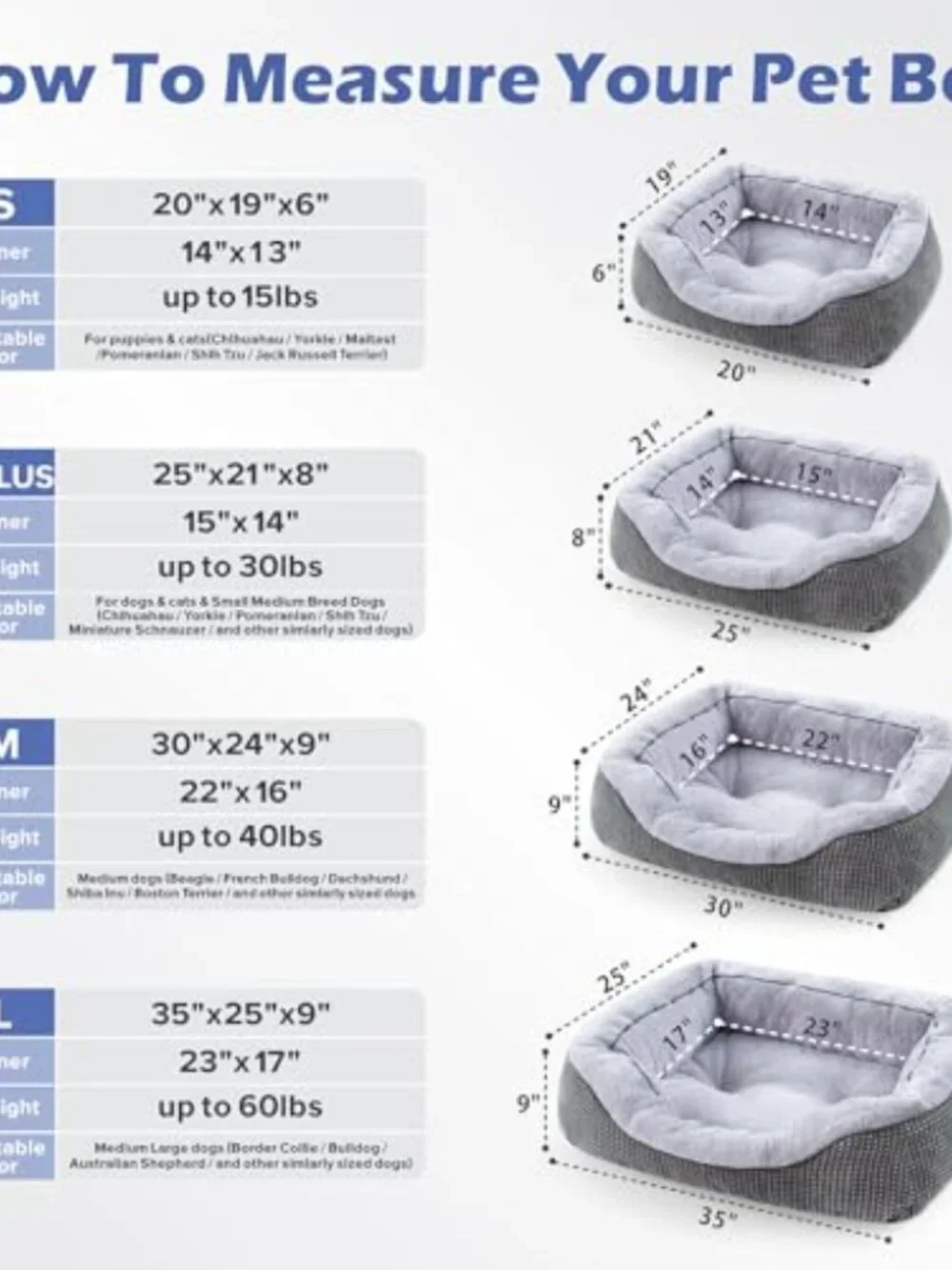 New Medium Dog Beds for Medium Dogs Washable, Rectangle Dog Bed Medium Size Dog,